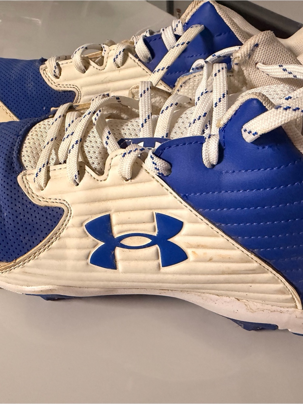Under Armour White and Blue Athletic Sneakers